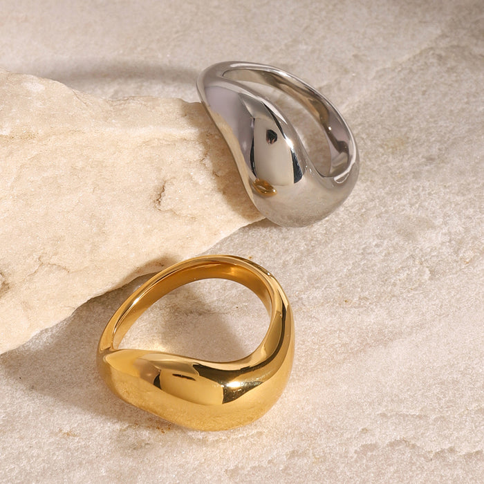 18k gold stainless steel exaggerated ring