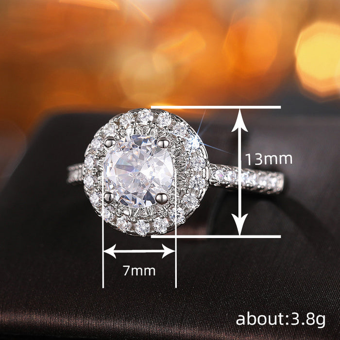 Anillo geométrico redondo para bodas y compromisos de mujer