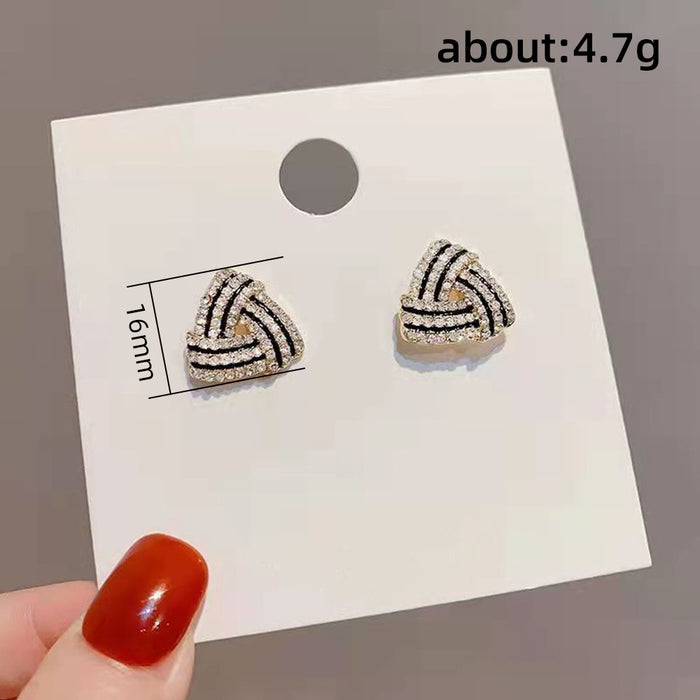 Women's high-end triangle earrings zircon earrings