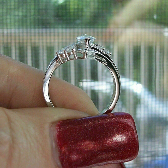 Anillo de circonita en forma de marquesa, anillo creativo de comercio exterior para damas