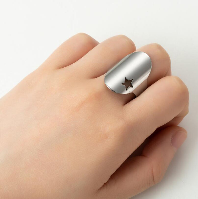 Japanese and Korean fashion geometric hollow star ring, open ring wholesale