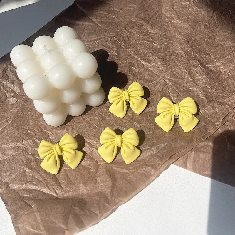 Pendientes de lazo con diseño simple y temperamento, pendientes de aguja de plata S925