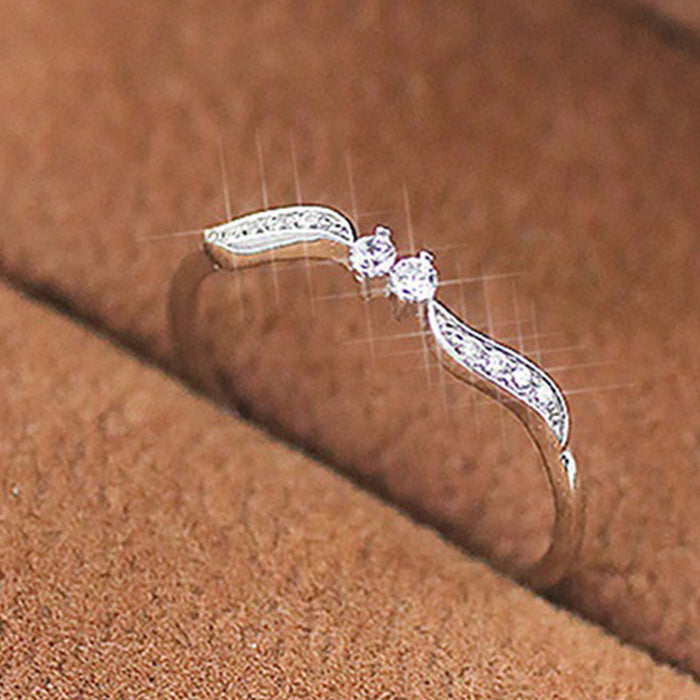 Willow Leaf Ring Micro-Inlaid Pinky Ring