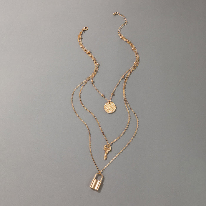 Conjunto de collar con borlas de palmeras: joyería geométrica de doble capa