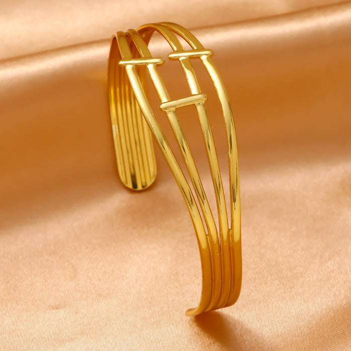 Wholesale 304 Stainless Steel Wide Open Cuff Bracelets with Irregular Shapes, Striped Textures, and Floral/Scallop Embossing