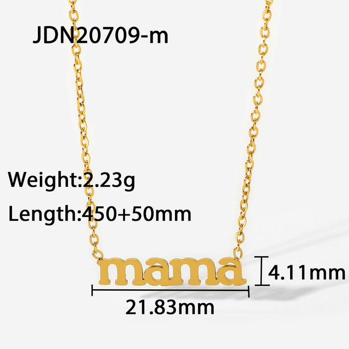 18K Gold-Plated Stainless Steel Pendant Necklace - Popular Titanium Steel Design for Women