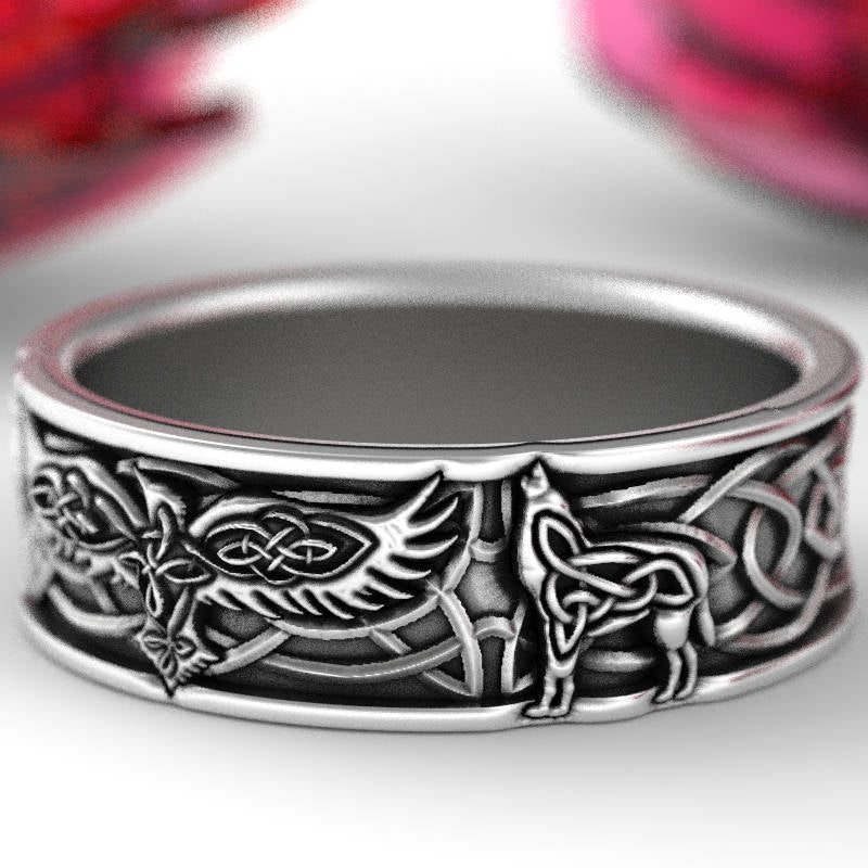 Anillo con forma de animal y tótem con personalidad retro