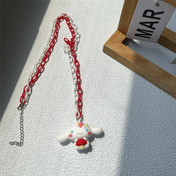 Puppy three-dimensional necklace soft girl style pendant earrings