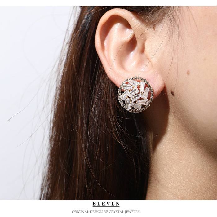 Round Moissanite Earrings - Exquisite and Stylish Zircon Jewelry for Women