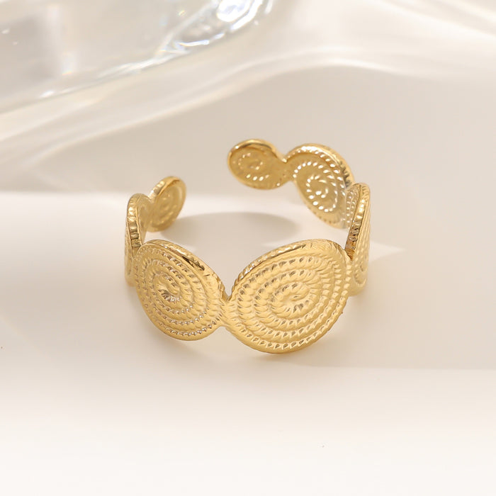 Wholesale 18K gold stainless steel irregular opening rings with furnace vacuum insulation