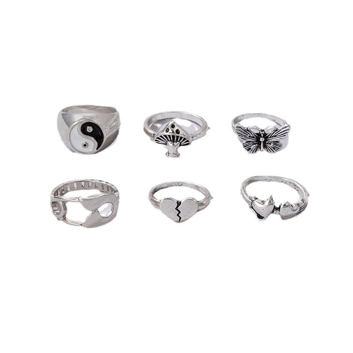 Butterfly Mushroom Rings - 6pcs Set