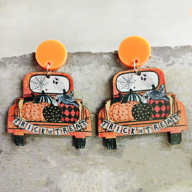 Thanksgiving Halloween Earrings with Teacher Gifts, Rainbow, Pumpkin, and Apple Designs