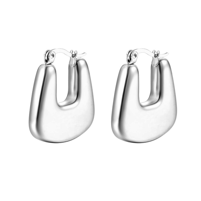 Style Stainless Steel Hollow Earrings Trend 18K Gold Plated Titanium Steel Women's Earrings