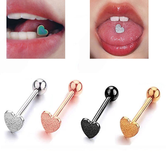 Stainless steel 18K gold plated heart shaped multi-color lip studs