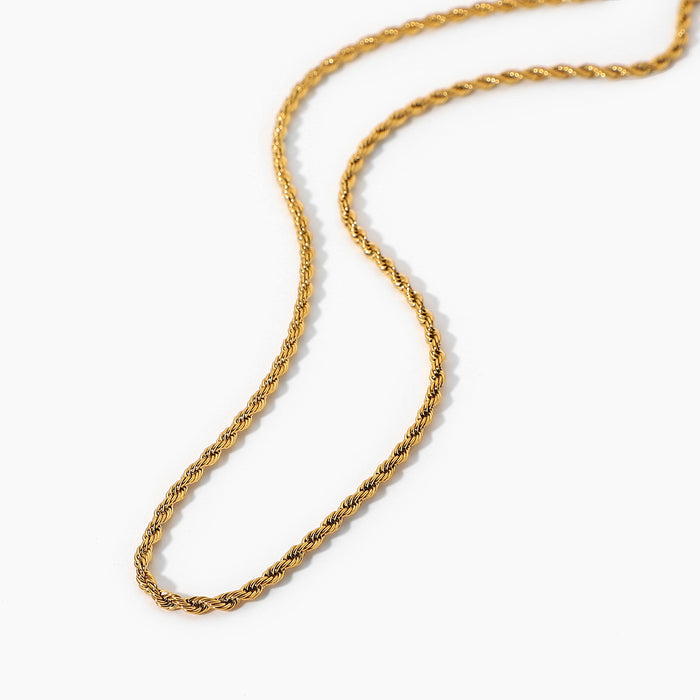 Collar de cadena fina bañado en oro de 18 quilates con colgante - Joyería de moda para mujer