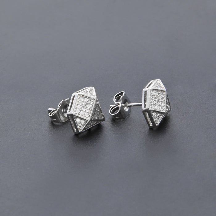 Square earrings European and American hip-hop style earrings