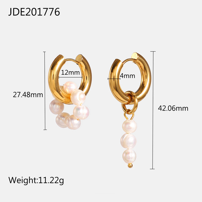 Pendientes de triángulos entrelazados de acero inoxidable chapado en oro de 18 quilates: diseño geométrico minimalista