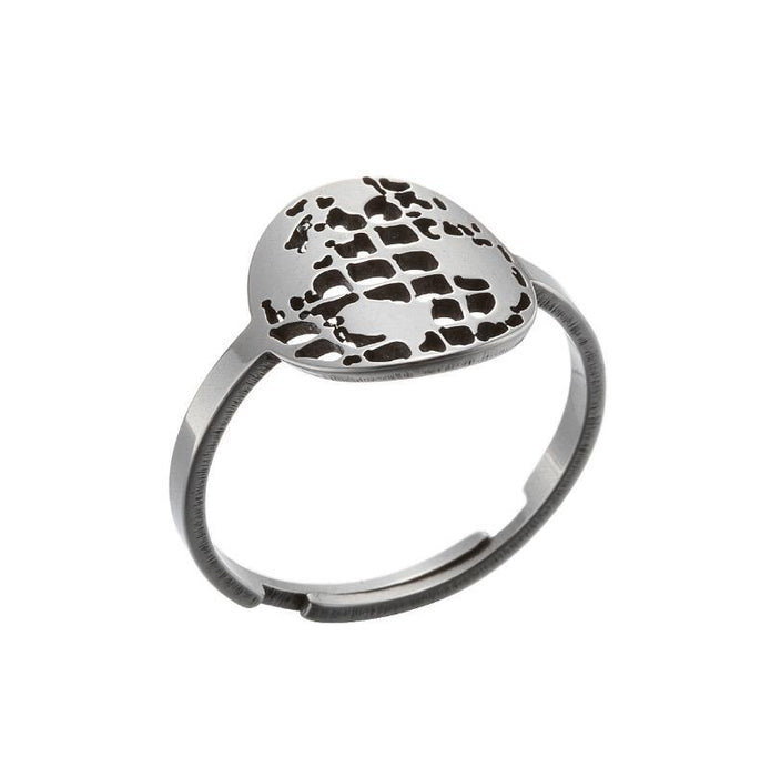 Vintage stainless steel hollow globe rings, wholesale of geometric open rings