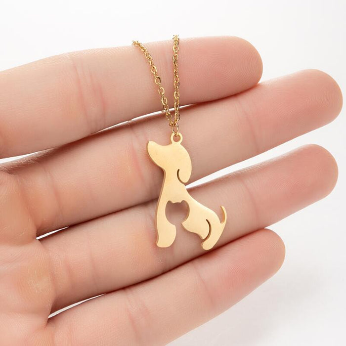 Rabbit, cat, dog, unicorn pendant necklace, Korean new cute small animal light luxury women's wholesale