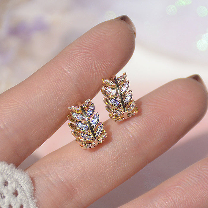 Hip-hop style full diamond earrings European and American trendy earrings