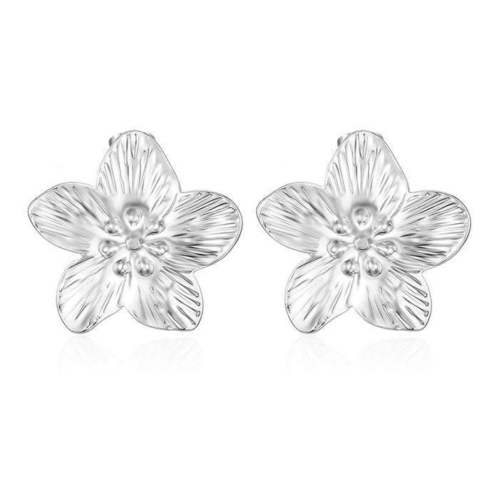 3D Flower Earrings 18K Stainless Steel Earrings