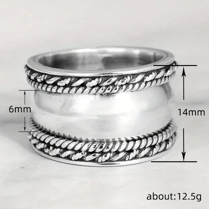 Simple retro domineering ring twisted smooth ins style ring