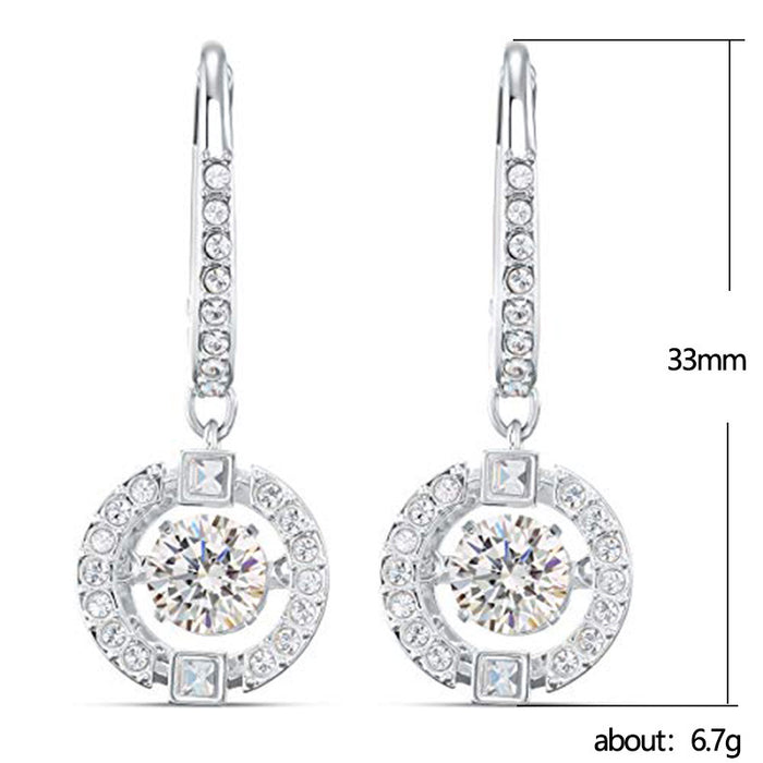 Beating heart shaped zircon earrings for women gift