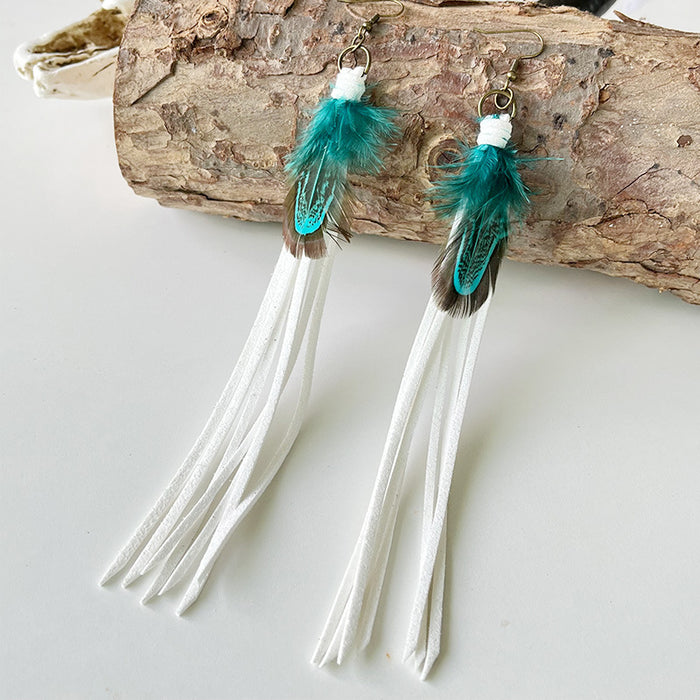 Exaggerated Long Tassel Bohemian Earrings with Western Vintage Style