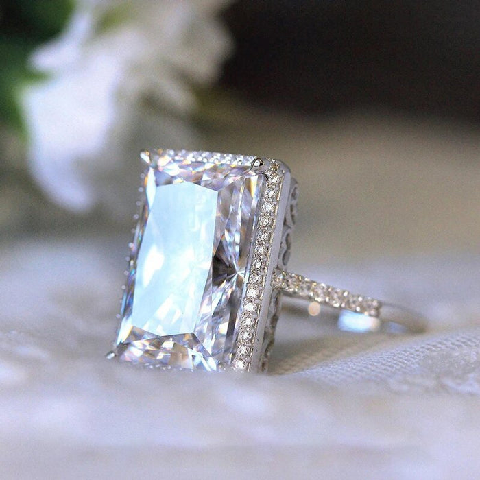 Korean exaggerated ring luxury temperament rectangular ring fashion index finger ring
