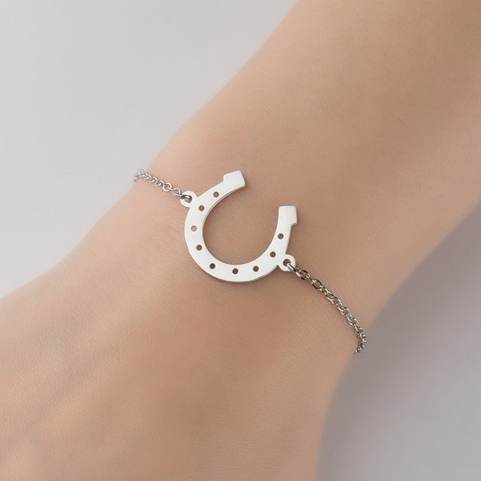 U-shaped horseshoe pendant bracelet, European and American niche design jewelry wholesale