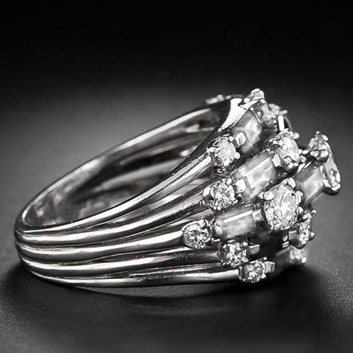 Creative colored gemstone zircon ring European and American fashion ring