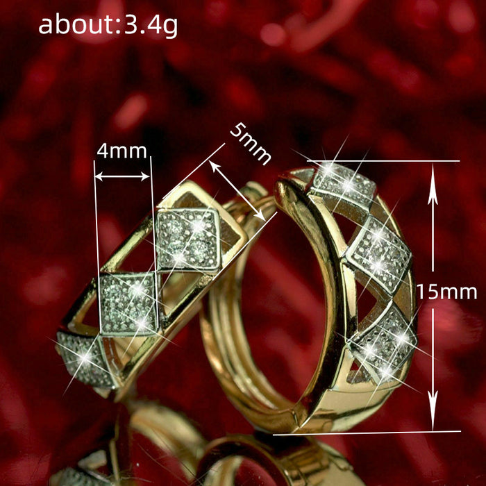 High-grade diamond earrings for internet celebrities, commuting retro earrings for women