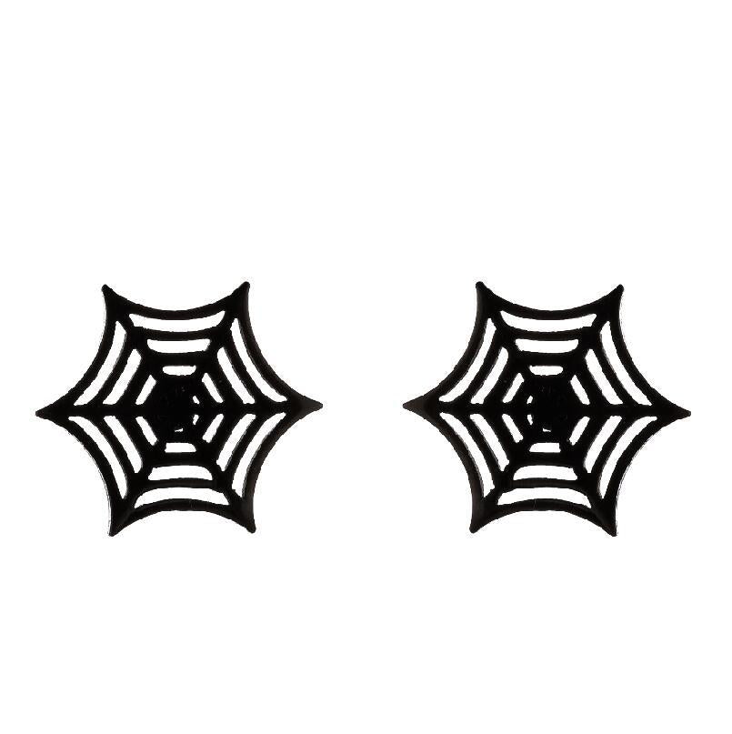 Irregular spider web earrings, creative fashion simple niche design Gothic Halloween jewelry wholesale