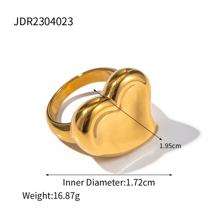 18K Gold Plated Stainless Steel Ring - Exquisite High-End Adjustable Design