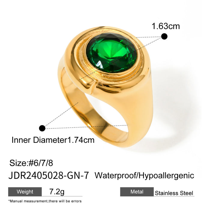 Stainless steel zircon open ring