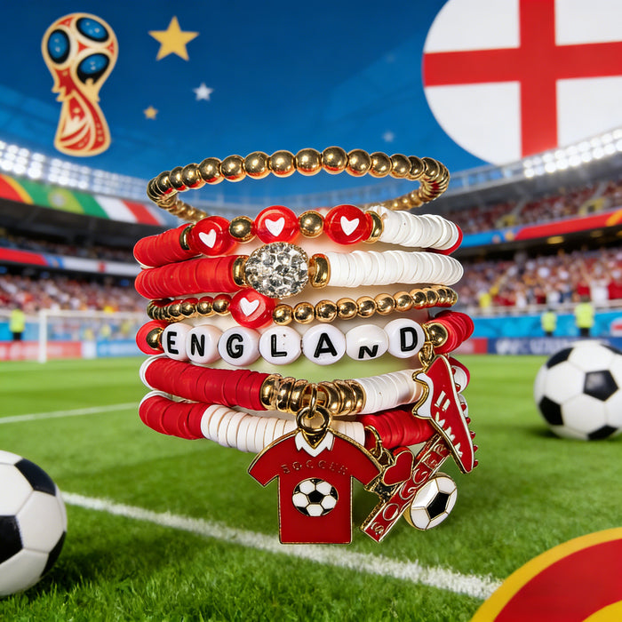 Wholesale 2026 World Cup Soccer-Themed Polymer Clay Bracelet Sets