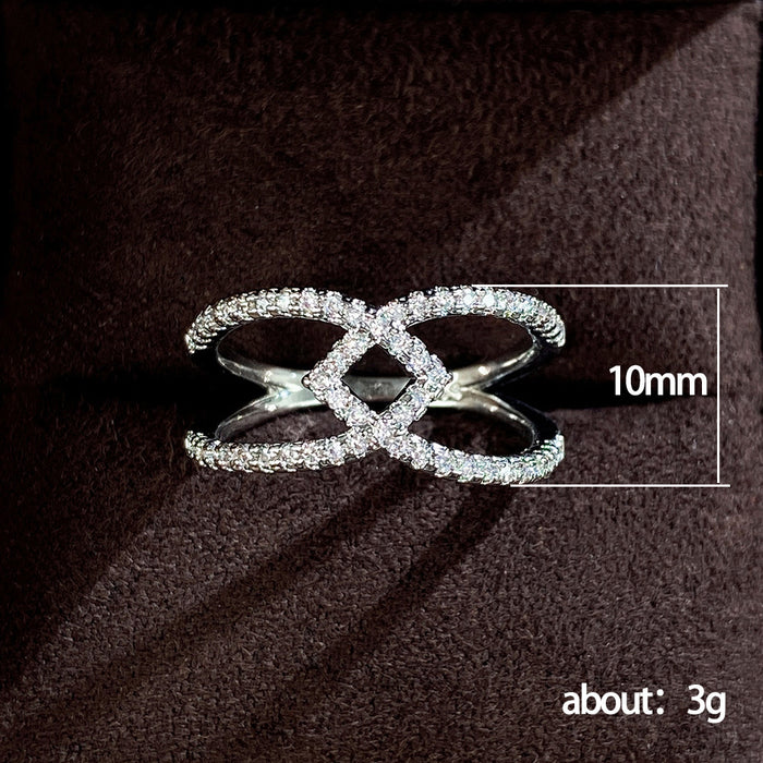 Handmade diamond geometric ring temperament