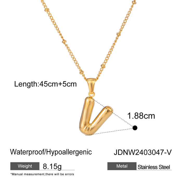 Stainless steel letter necklace pendant neck chain clavicle chain