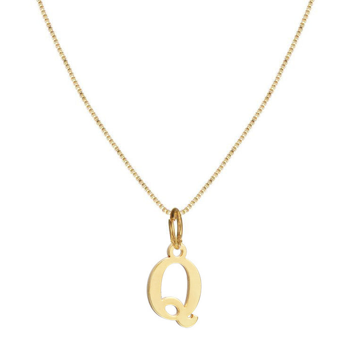 Gold alloy 26 English letter necklace - wallojewerly 