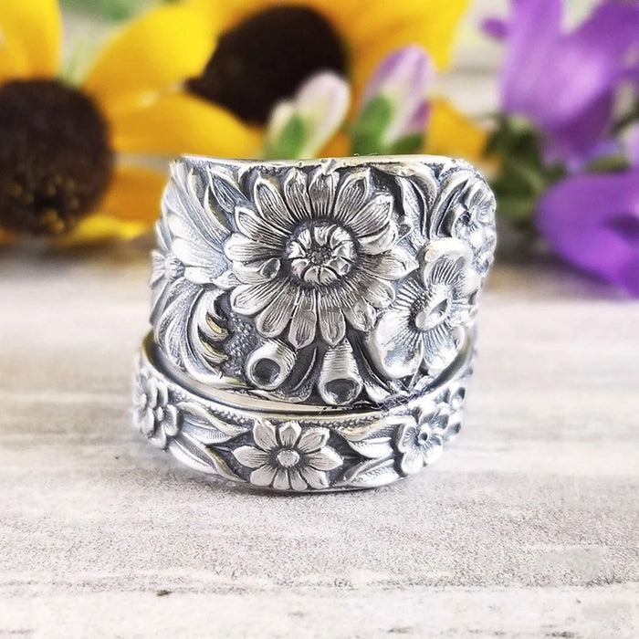 Sunflower dark flower ring blooming flower ring