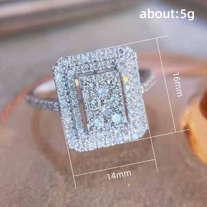 Light luxury full diamond micro-inlaid ring for women