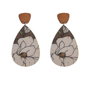 Wooden sunflower earrings - wallojewerly 