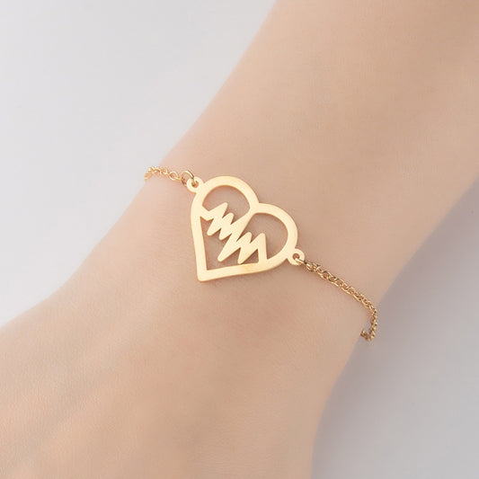 Heartbeat pendant bracelet, girls girlfriend small Wholesale of public design jewelry