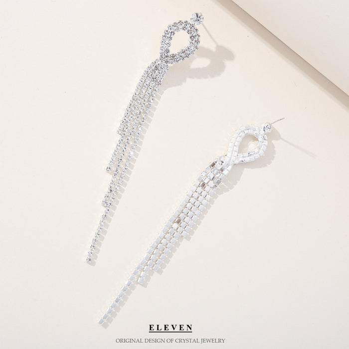 French Vintage Rhinestone Earrings - Sparkling Crystal Drop Jewelry for Women