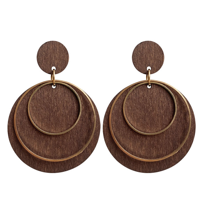 Wooden water drop earrings