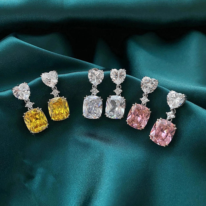 Diamond and colored gemstone earrings