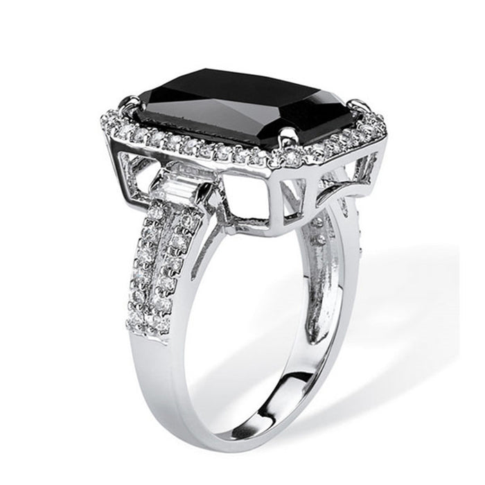 Black zircon ring for men