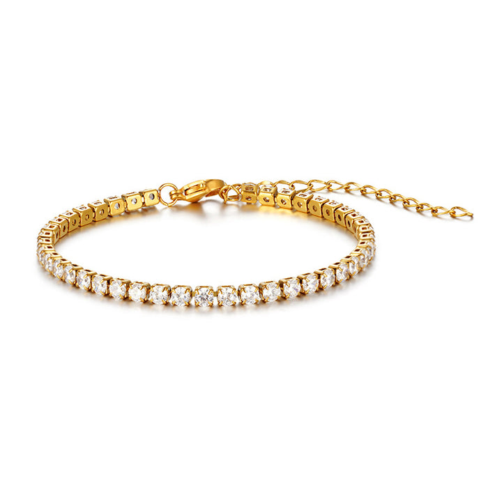 18K Gold Plated Stainless Steel Diamond Zircon Women's Bracelet