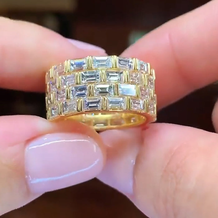 Geometric style ring fashionable temperament wide version ring - wallojewerly 