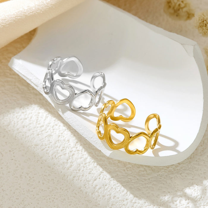 Wholesale stainless steel and titanium steel heart-shaped open rings